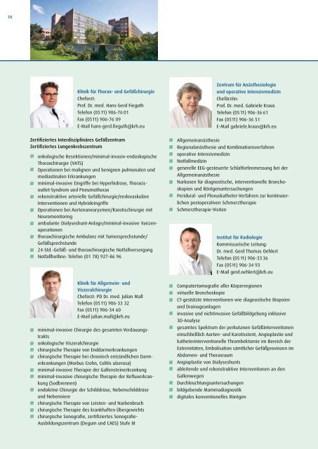 Unsere Leistungen im Überblick - Klinikum Region Hannover GmbH