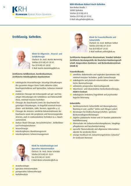 Unsere Leistungen im Überblick - Klinikum Region Hannover GmbH