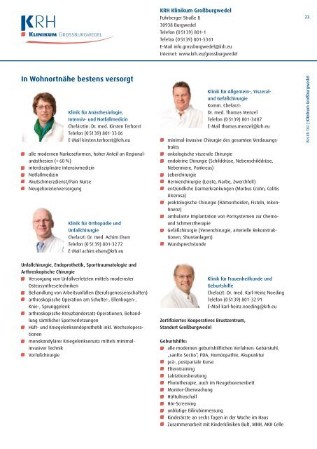 Unsere Leistungen im Überblick - Klinikum Region Hannover GmbH