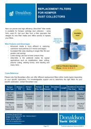 REPLACEMENT FILTERS FOR KEMPER DUST COLLECTORS