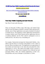 CIS 500 Term Paper Mobile Computing and Social Networks (Str Course)