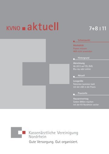 KVNO aktuell 7+8 2011 - Kassenärztliche Vereinigung Nordrhein