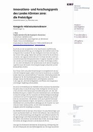 Innovations- und Forschungspreis des Landes Kärnten 2010 ... - KWF