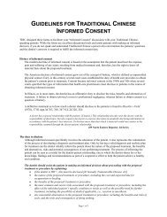 GUIDELINES TRADITIONAL CHINESE INFORMED CONSENT