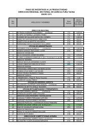 Pagos CAFAE I Trimestre - Dirección Regional de Agricultura - Tacna