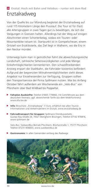 Broschüre Enztal - KVV - Karlsruher Verkehrsverbund