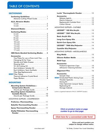 Consumable Order Form - Leco