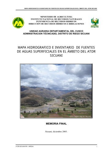 mapa hidrografico e inventario de fuentes de aguas superficiales en ...