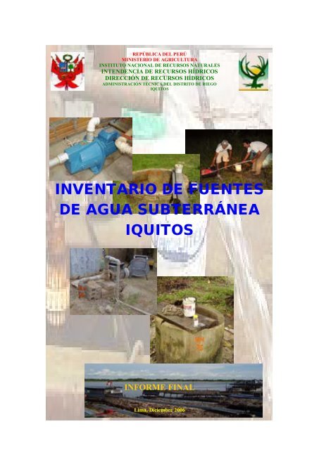 INVENTARIO DE FUENTES DE AGUA SUBTERRÁNEA IQUITOS