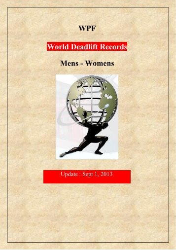 WPF World Deadlift Records Mens - Womens