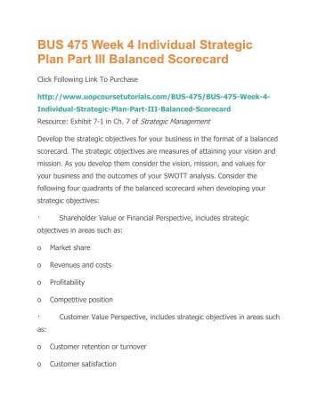 bus 475 week 3 individual assignment strategic plan part Bus 475 week 3 individual assignment business model and strategic plan part ii: swott analysis paper (2 papers) /tutorialoutlet text analysis, environmental. bus 475 week 3 individual assignment strategic plan part Bus 475 week 3 individual assignment business model and strategic plan part ii: swott analysis paper (2 papers) /tutorialoutlet text analysis, environmental.