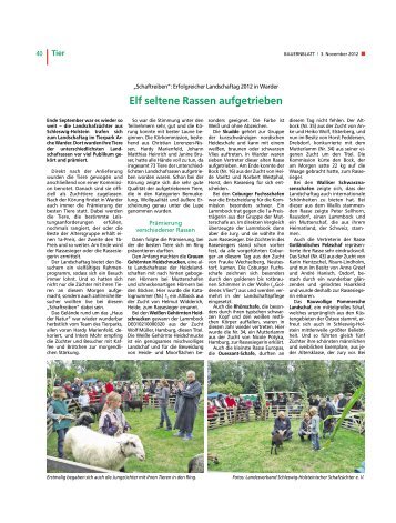 Elf seltene Rassen aufgetrieben - Landwirtschaftskammer ...