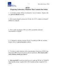 QUIZ Preparing Laboratory Solutions That Contain One Solute