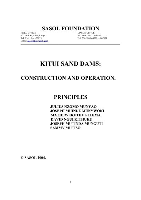 KITUI SAND DAMS