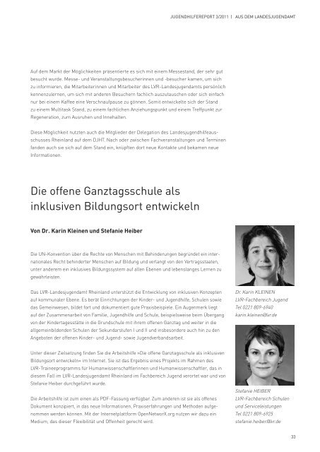 Jugendhilfereport 3/2011 - Landschaftsverband Rheinland