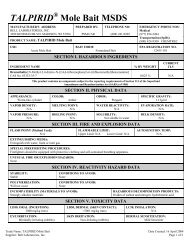 TALPIRID Mole Bait MSDS