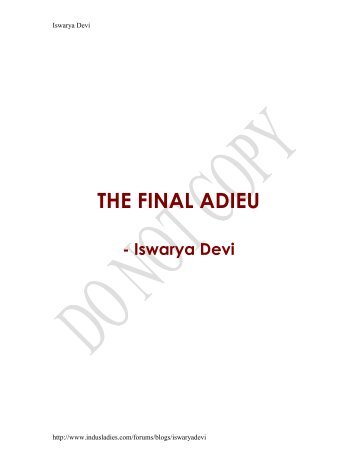 THE FINAL ADIEU