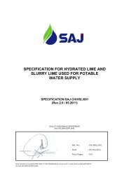 SPECIFICATION FOR HYDRATED LIME AND SLURRY LIME USED FOR POTABLE WATER SUPPLY