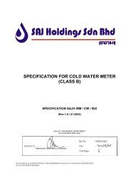 SPECIFICATION FOR COLD WATER METER (CLASS B)