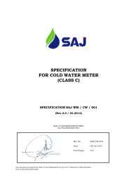 SAJ Specification for Cold Water Meter (Class C)