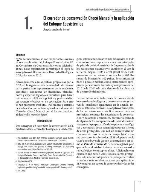 Aplicación del Enfoque Ecosistémico en Latinomérica