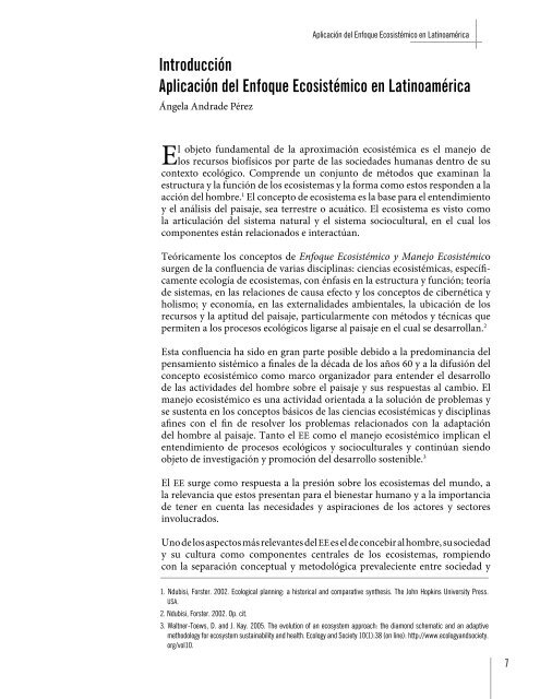 Aplicación del Enfoque Ecosistémico en Latinomérica