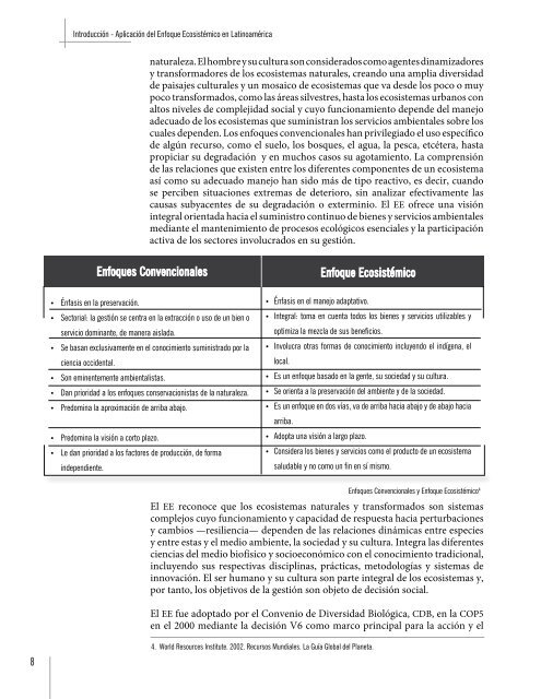 Aplicación del Enfoque Ecosistémico en Latinomérica