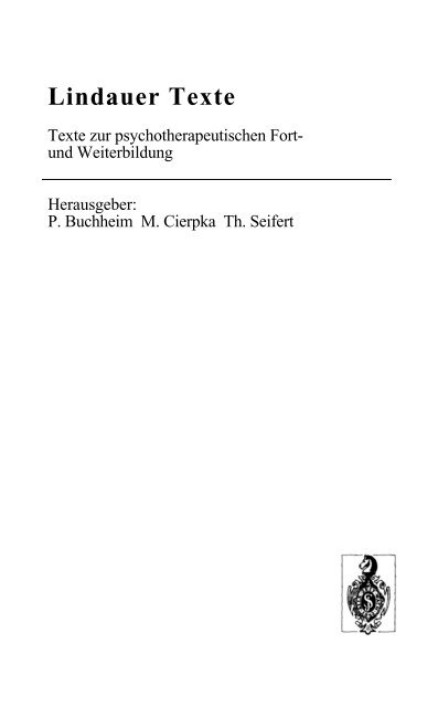 Lindauer Texte 1992 - Lindauer Psychotherapiewochen