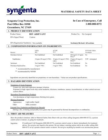 MSDS - Syngenta