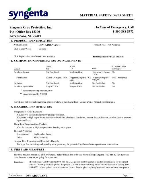 MSDS - Syngenta