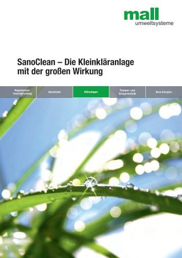 SanoClean – Die Kleinkläranlage mit der großen ... - Mall GmbH