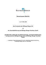 Gemeinsamer Bericht - Bilfinger Berger Magazin