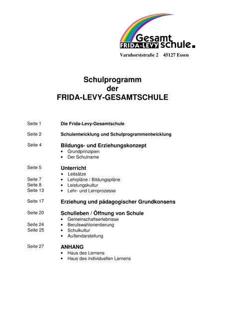 Schulprogramm der FRIDA-LEVY-GESAMTSCHULE