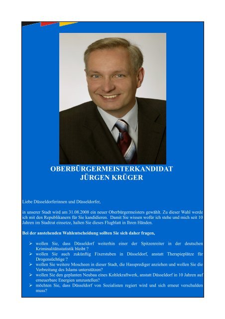 OBERBÜRGERMEISTERKANDIDAT JÜRGEN KRÜGER
