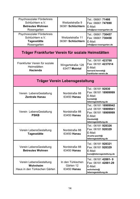 Gemeindepsychiatrisches Netzwerk im MKK - des Main-Kinzig-Kreises