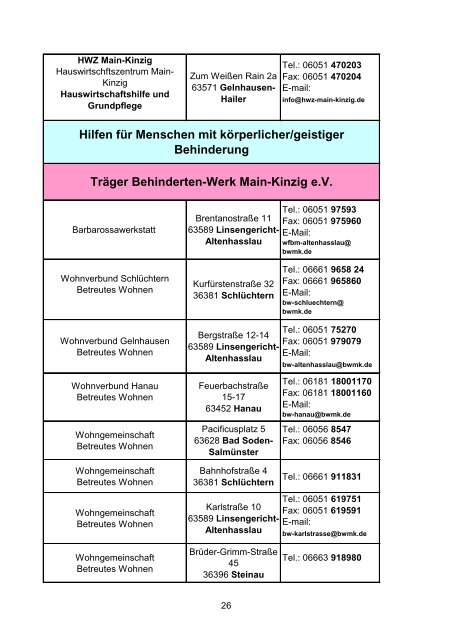 Gemeindepsychiatrisches Netzwerk im MKK - des Main-Kinzig-Kreises