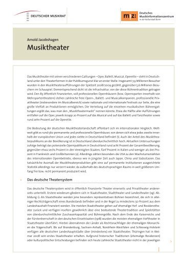 Arnold Jacobshagen: ''Musiktheater' - Miz.org