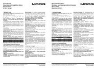 User Manual Mounting and Installation Notes Servovalves ... - Moog