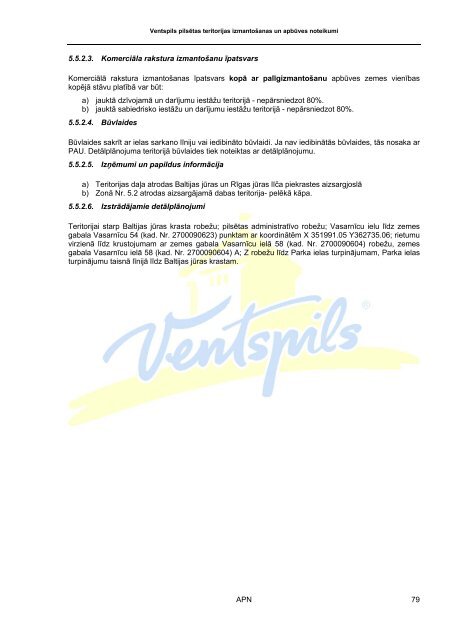 Ventspils pilsētas teritorijas izmantošanas un apbūves noteikumi