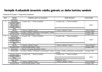 Ventspils 4.vidusskolā izmantoto mācību grāmatu un darba burtnīcu saraksts