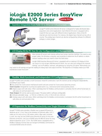 E2000 Series EasyView Remote I/O Server - Moxa