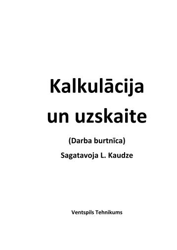 Kalkulācija un uzskaite