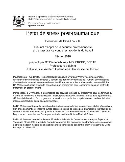 Modèle diathèse-stress du trouble de stress post-traumatique lié à