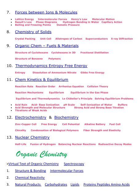 Chemistry Chem Tours