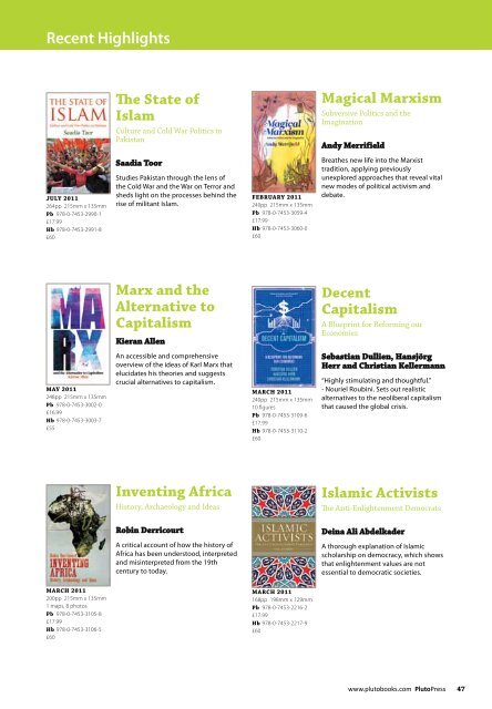 New Books Catalogue Autumn/Winter 2011 - Pluto Press