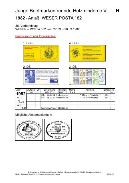 Junge Briefmarkenfreunde Holzminden e.V H