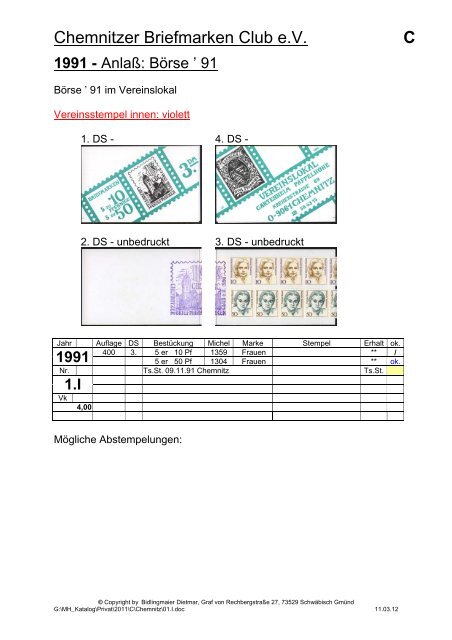 Chemnitzer Briefmarken Club e.V C