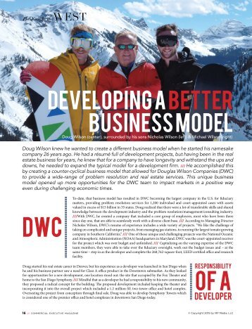 "Developing a Better Business Model" - Commercial Executive Magazine
