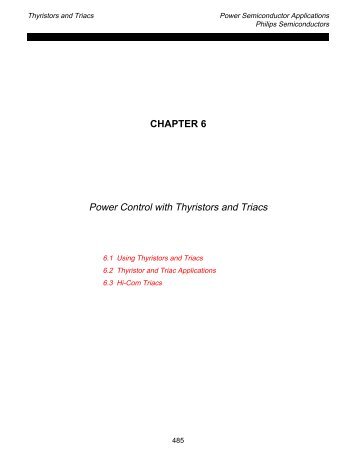 CHAPTER 6 Power Control with Thyristors and Triacs