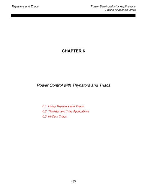 CHAPTER 6 Power Control with Thyristors and Triacs